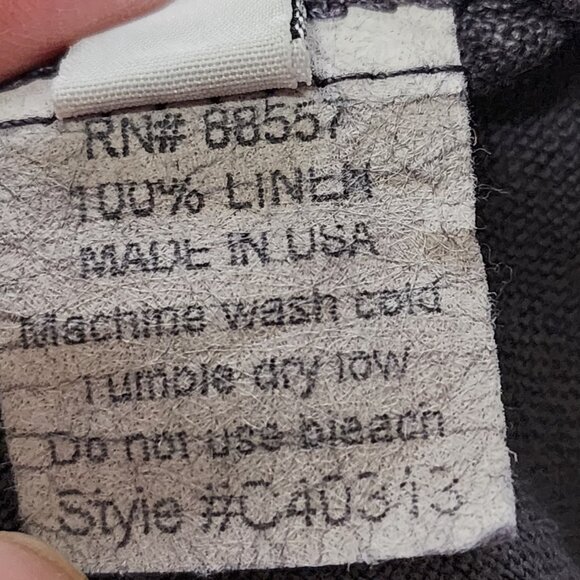 Fenini Purple 100% Linen Elastic Waist Mesh Hem Tie Crop Pants - Picture 7 of 7